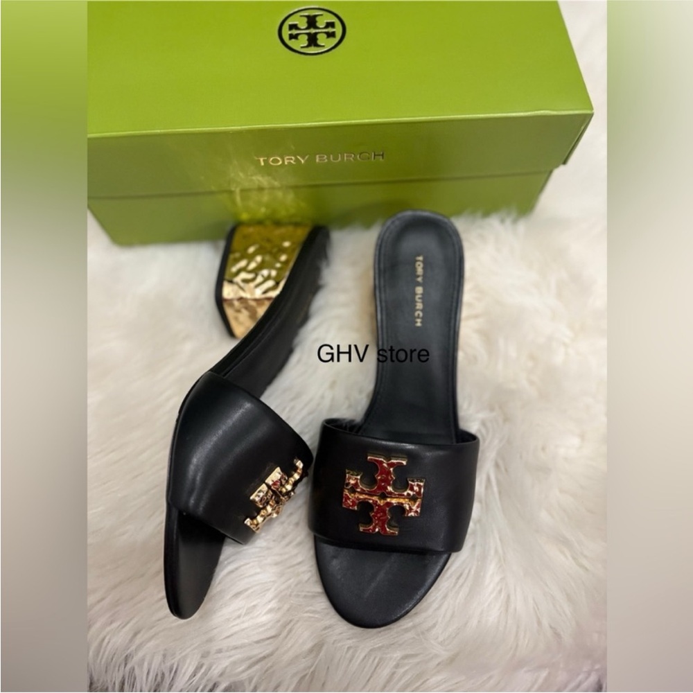 TORY BURCH EVERLY LEATHER BLOCK 45MM SLIP ON SANDAL